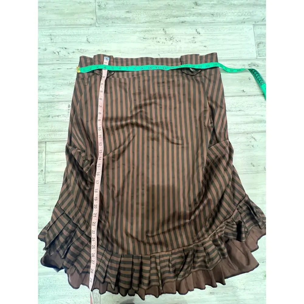 Steampunk Skirt Gothic Victorian Ruffle Hem  Renaissance Cottagecore Sz 18